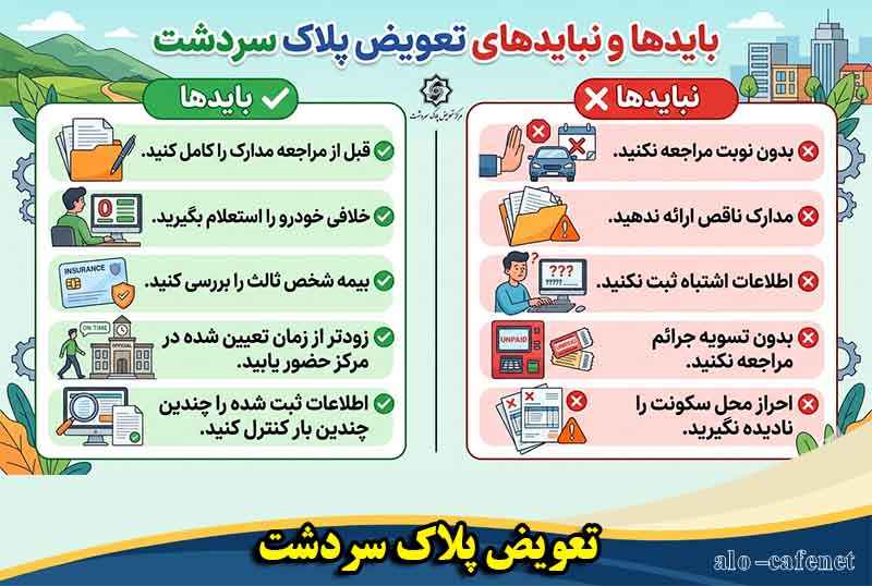 بایدها و نبایدهای تعویض پلاک سردشت